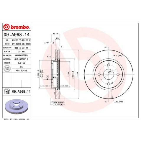 BREMBO 09.A968.11 09.A968.11