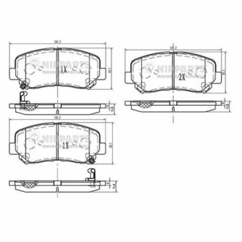 Klocki hamulcowe - komplet NIPPARTS N3603073