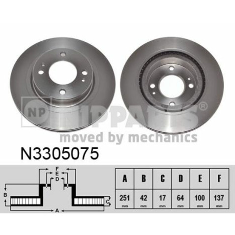 Tarcza hamulcowa NIPPARTS N3305075