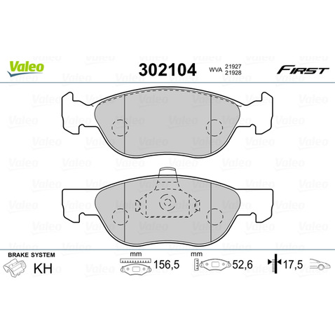 Klocki hamulcowe - komplet VALEO 302104