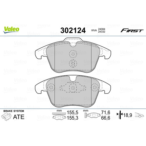 Klocki hamulcowe - komplet VALEO 302124