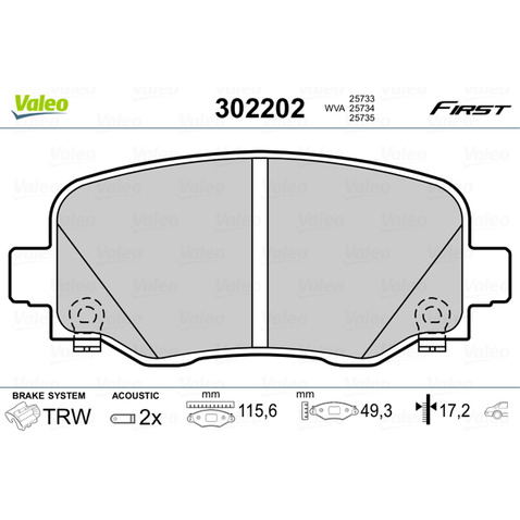 Klocki hamulcowe - komplet VALEO 302202