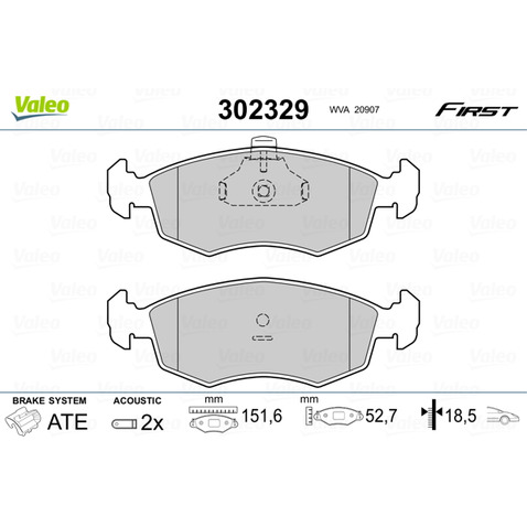 Klocki hamulcowe - komplet VALEO 302329