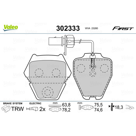 Klocki hamulcowe - komplet VALEO 302333