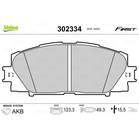 Klocki hamulcowe - komplet VALEO 302334