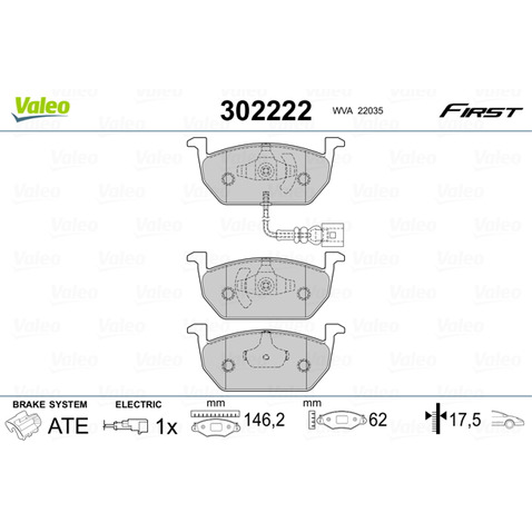 Klocki hamulcowe - komplet VALEO 302222