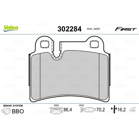 Klocki hamulcowe - komplet VALEO 302284