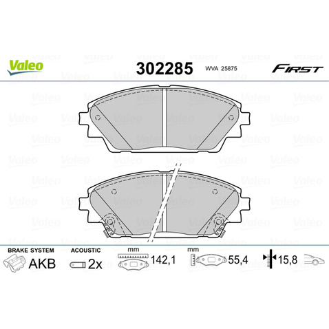 Klocki hamulcowe - komplet VALEO 302285