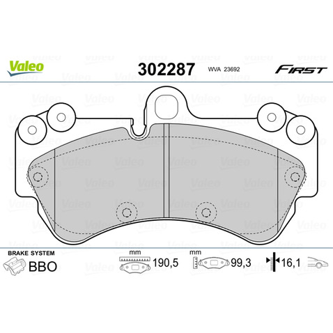Klocki hamulcowe - komplet VALEO 302287