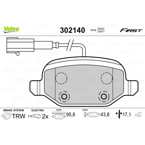 Klocki hamulcowe - komplet VALEO 302140