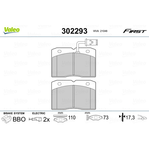 Klocki hamulcowe - komplet VALEO 302293