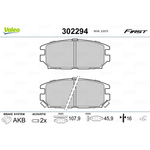 Klocki hamulcowe - komplet VALEO 302294