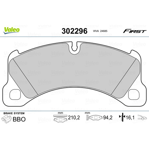 Klocki hamulcowe - komplet VALEO 302296