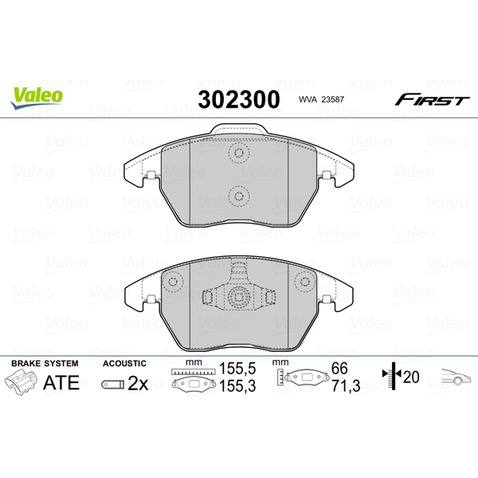 Klocki hamulcowe - komplet VALEO 302300