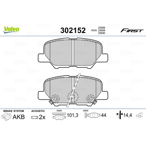 Klocki hamulcowe - komplet VALEO 302152
