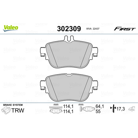 Klocki hamulcowe - komplet VALEO 302309