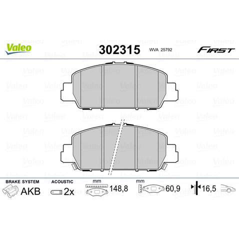 Klocki hamulcowe - komplet VALEO 302315