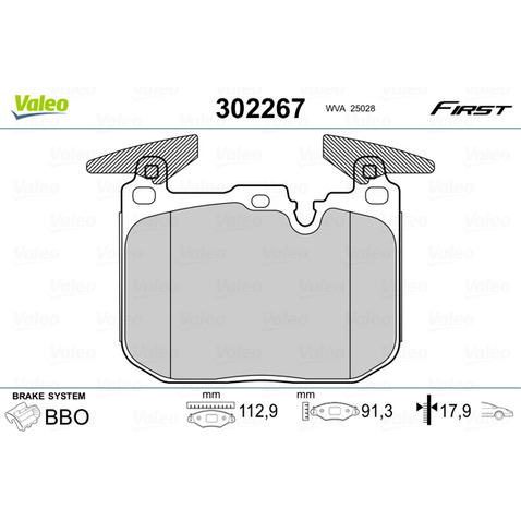 Klocki hamulcowe - komplet VALEO 302267