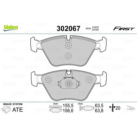 Klocki hamulcowe - komplet VALEO 302067