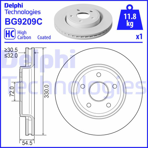 Delphi Tarcza hamulcowa BG9209C BG9209C