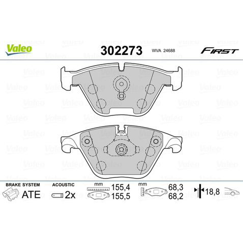 Klocki hamulcowe - komplet VALEO 302273