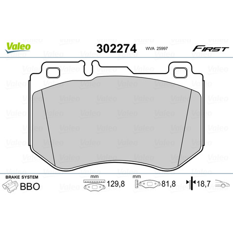 Klocki hamulcowe - komplet VALEO 302274