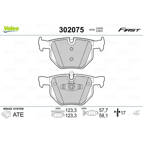 Klocki hamulcowe - komplet VALEO 302075