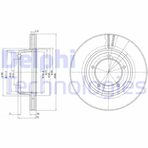 Tarcza hamulcowa DELPHI BG2612C