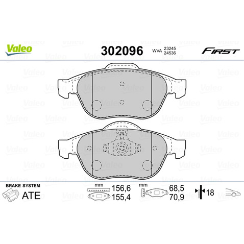 Klocki hamulcowe - komplet VALEO 302096