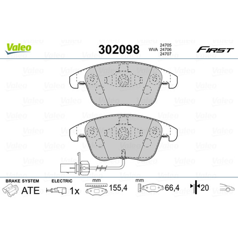 Klocki hamulcowe - komplet VALEO 302098