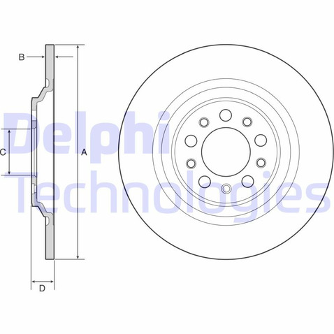 Tarcza hamulcowa DELPHI BG4961C
