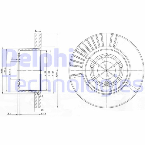 Tarcza hamulcowa DELPHI BG3737C