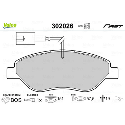 Klocki hamulcowe - komplet VALEO 302026
