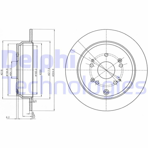 Tarcza hamulcowa DELPHI BG4064C