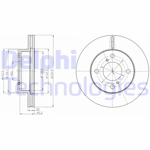 Tarcza hamulcowa DELPHI BG4271C