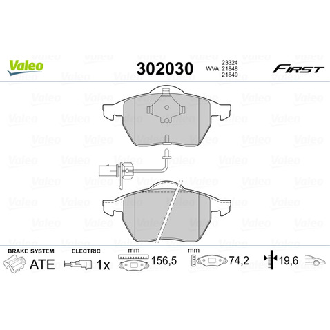 Klocki hamulcowe - komplet VALEO 302030