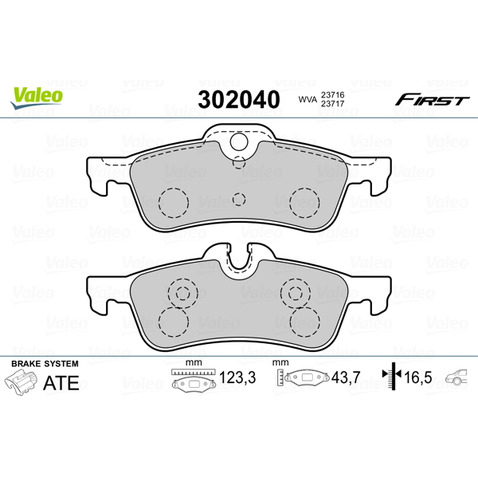 Klocki hamulcowe - komplet VALEO 302040