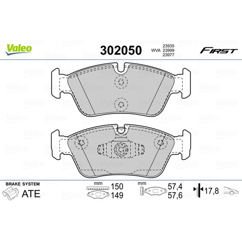 Klocki hamulcowe - komplet VALEO 302050