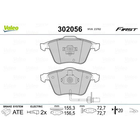 Klocki hamulcowe - komplet VALEO 302056