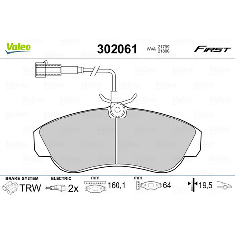 Klocki hamulcowe - komplet VALEO 302061