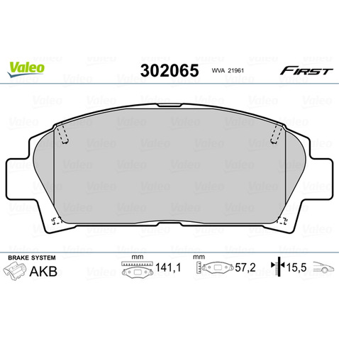 Klocki hamulcowe - komplet VALEO 302065