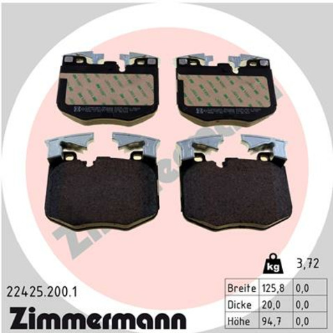 Klocki hamulcowe - komplet ZIMMERMANN 22425.200.1