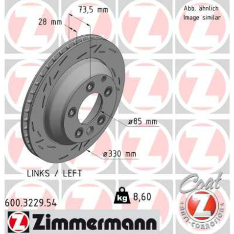 Tarcza hamulcowa ZIMMERMANN 600.3229.54