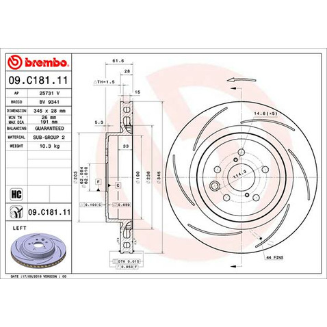 Tarcza hamulcowa BREMBO 09.C181.11