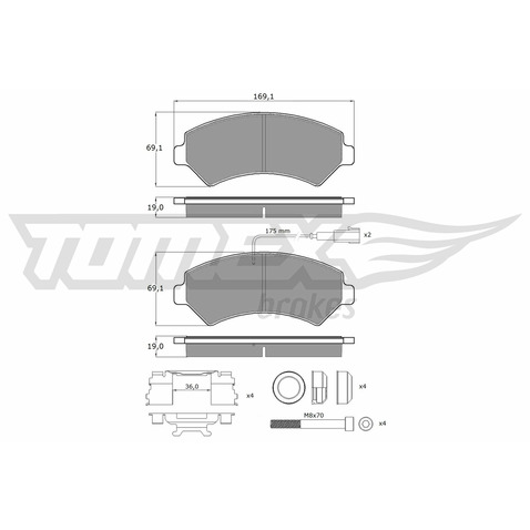 Klocki hamulcowe - komplet TOMEX BRAKES TX 14-401