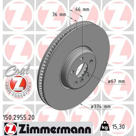 Tarcza hamulcowa ZIMMERMANN 150.2955.20