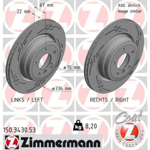 Tarcza hamulcowa ZIMMERMANN 150.3430.53