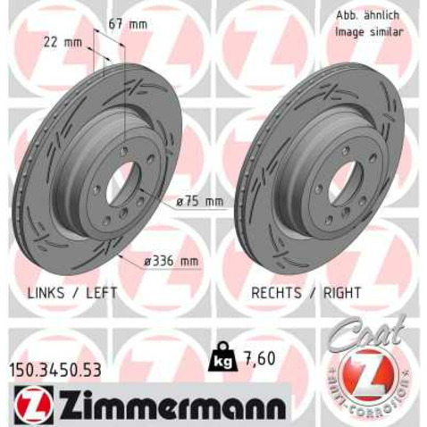 Tarcza hamulcowa ZIMMERMANN 150.3450.53