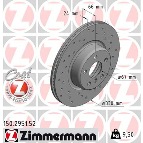 Tarcza hamulcowa ZIMMERMANN 150.2951.52