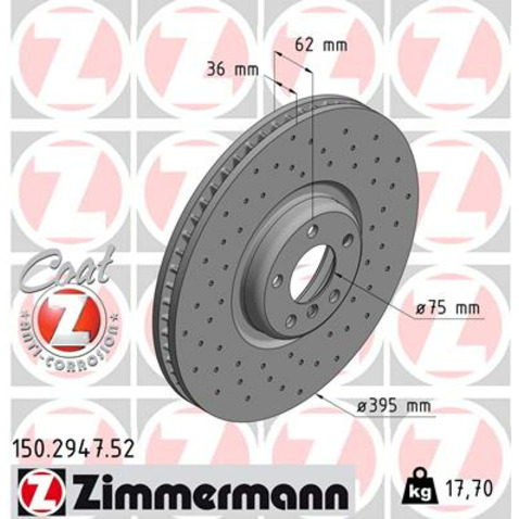 Tarcza hamulcowa ZIMMERMANN 150.2947.52